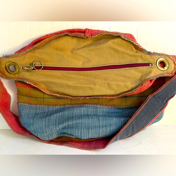 EUC - Handmade ONE OF A KIND Tote - Cloth and Leather “Sky’s the Limit S… - Picture 9 of 14